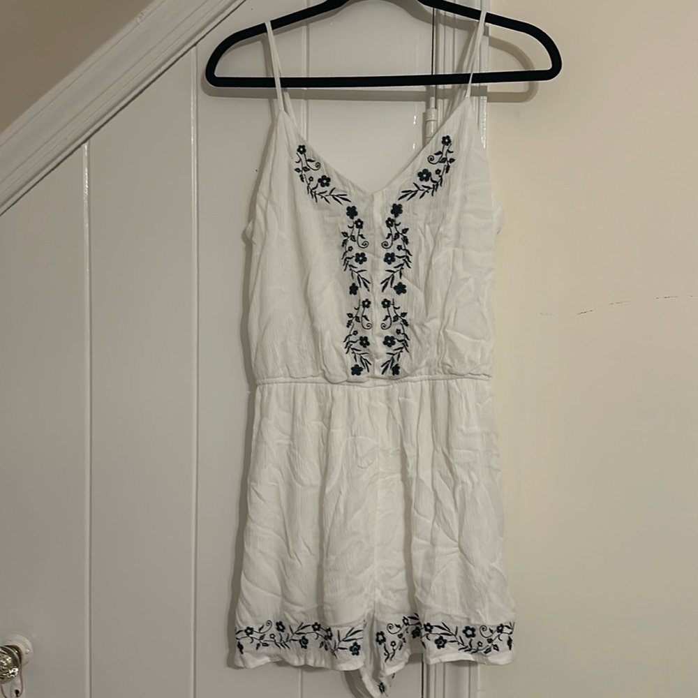 Francesca’s White and Blue floral romper